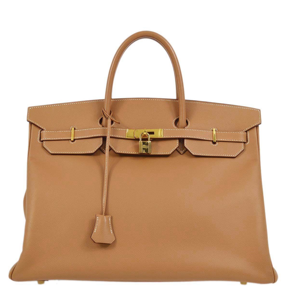 image of Hermes 1999 Natural Courchevel Birkin 40 Handbag 172169 in Red, Women's
