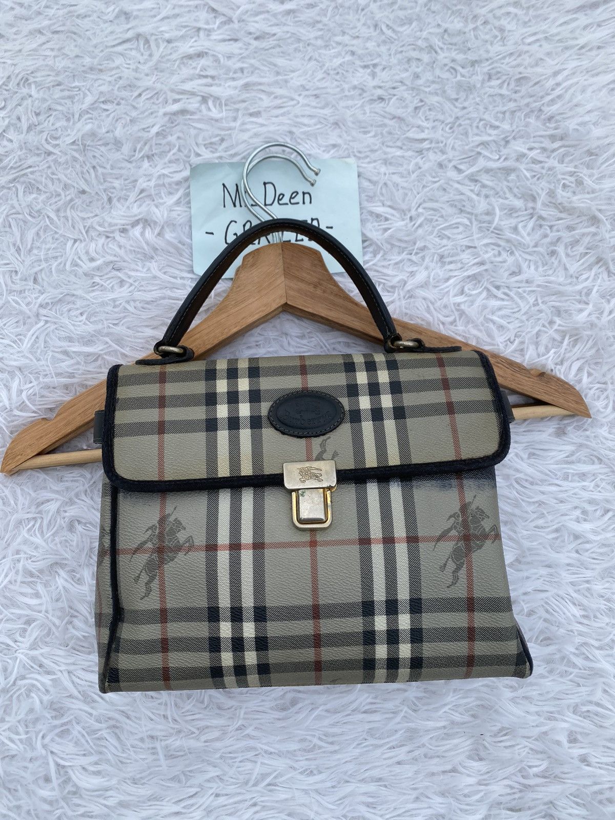 Burberry Rare Vintage 90s Burberry Nova Check Hand Bag Size ONE SIZE - 2 Thumbnail