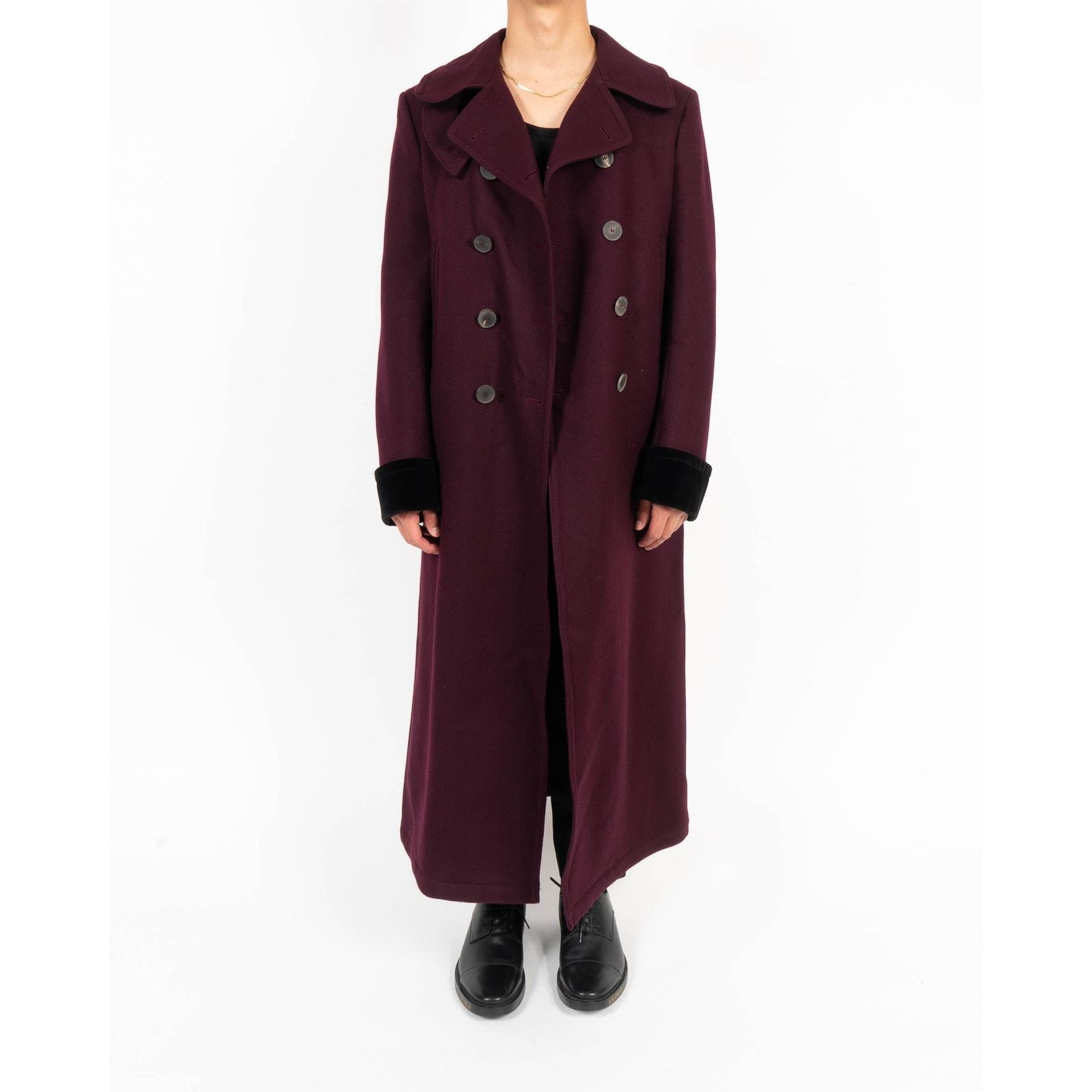 FW17 Oversized Double Breasted Coat in Plum Wool