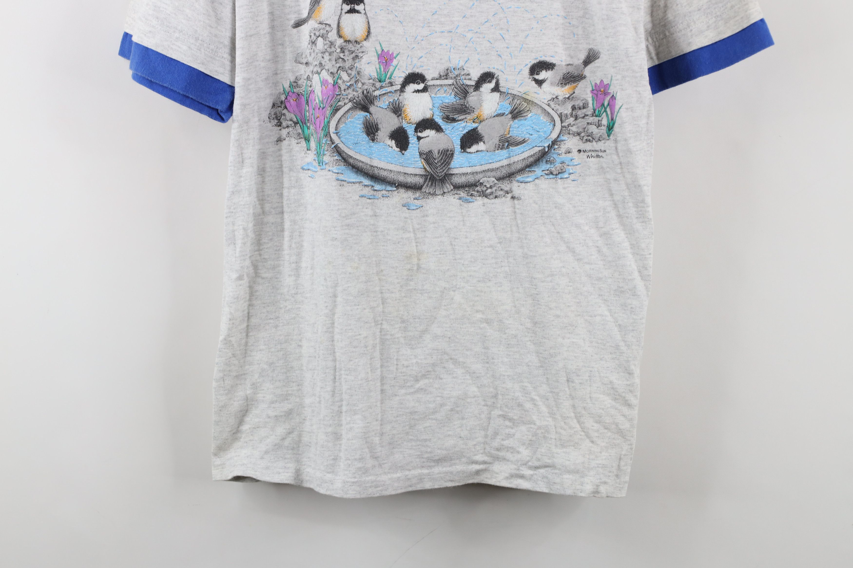 Vintage Vintage 90s Streetwear Layered Bird Flower T-Shirt USA Size M / US 6-8 / IT 42-44 - 3 Thumbnail