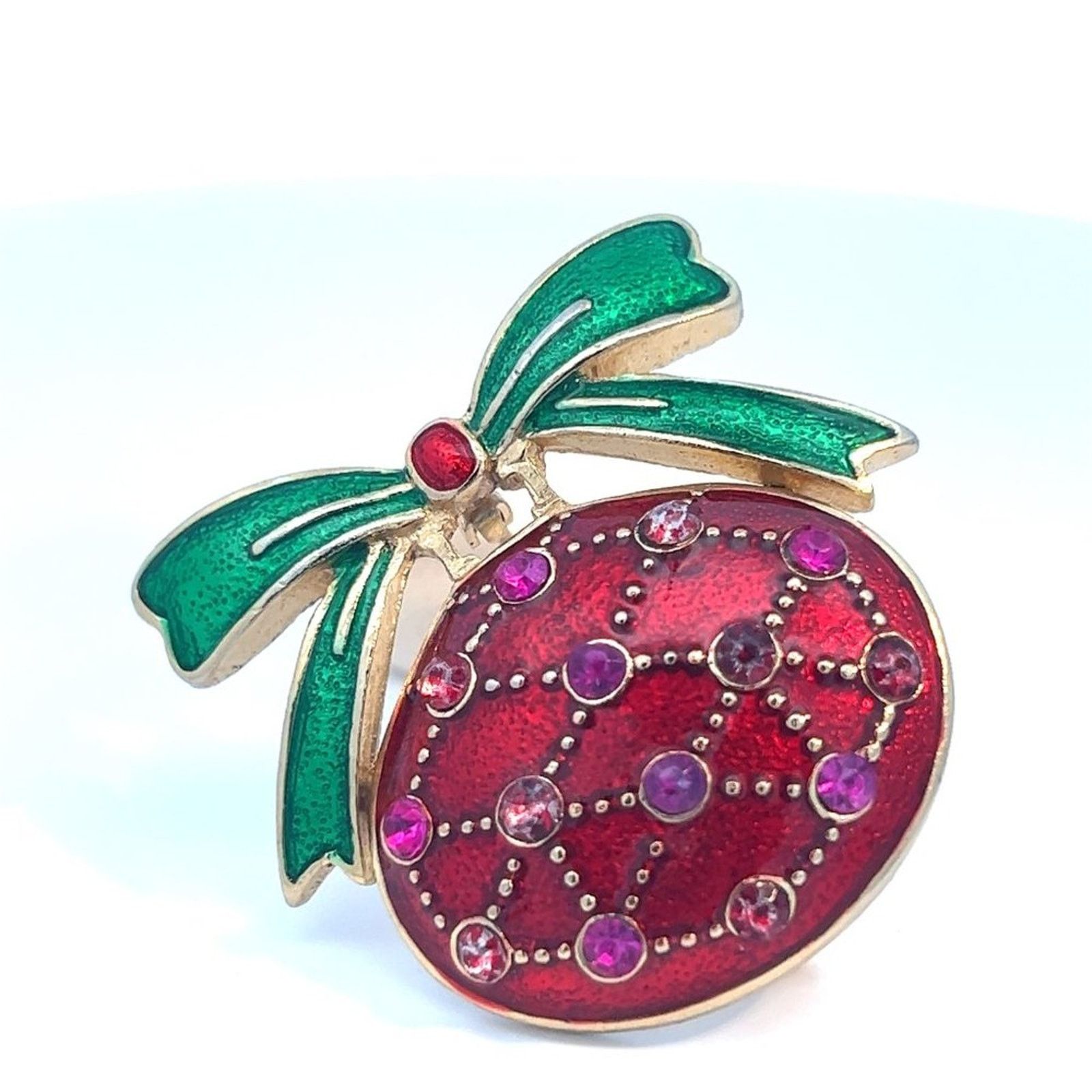 & Other Stories Vintage - LC Liz Clairborne Holiday Rhinestone Brooch Pin Size ONE SIZE - 7 Thumbnail