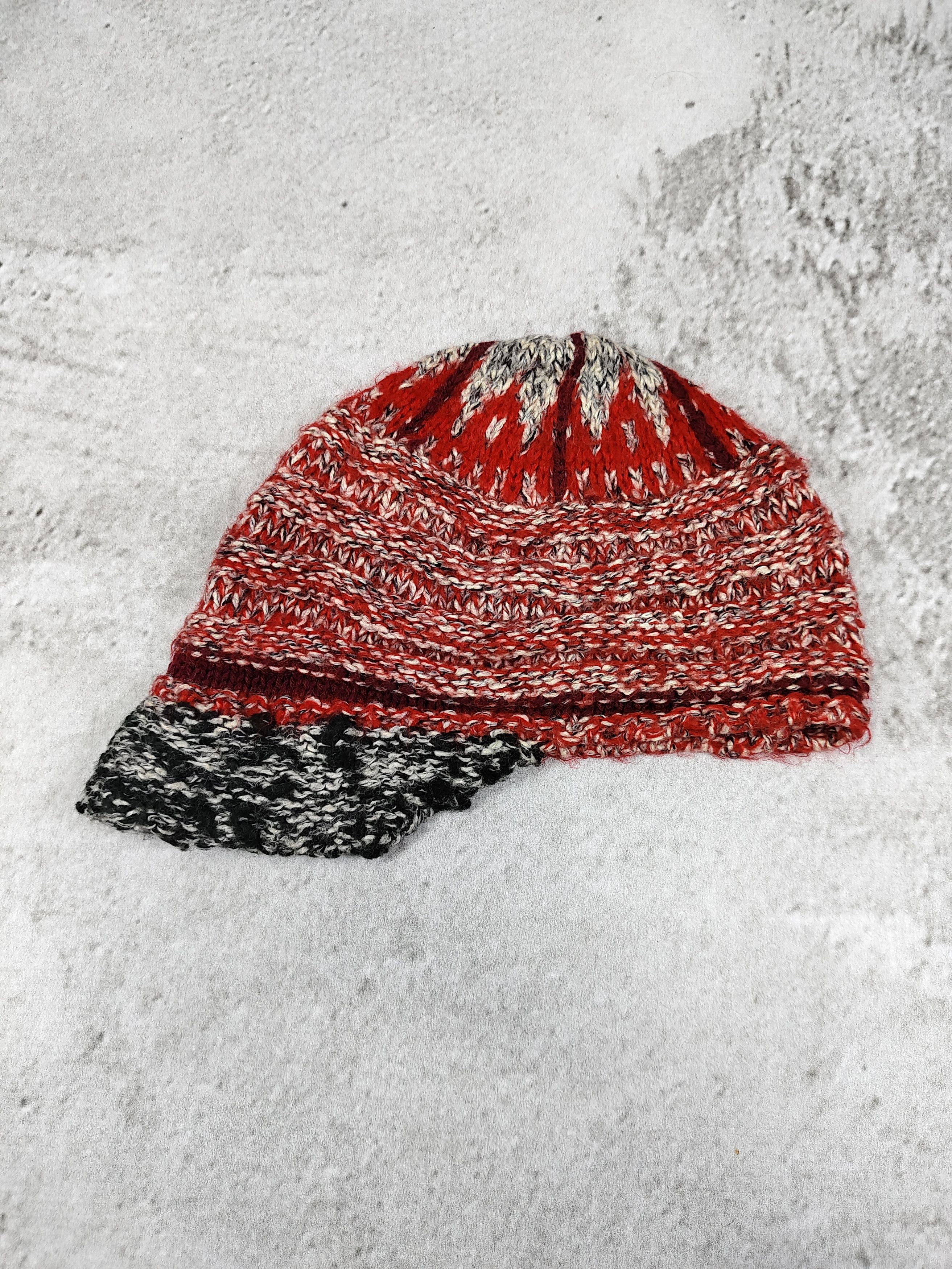 Japanese Brand 2000s Grace Hats🇯🇵 Yarn Speckled Pattern Hand Knit Beanie Size ONE SIZE - 3 Thumbnail