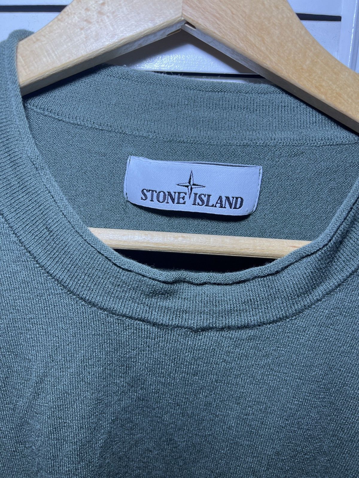 Stone Island Stone Island Wappen Patch Crew Neck Ribbon Wool Knit Top Size US XXL / EU 58 / 5 - 12 Thumbnail