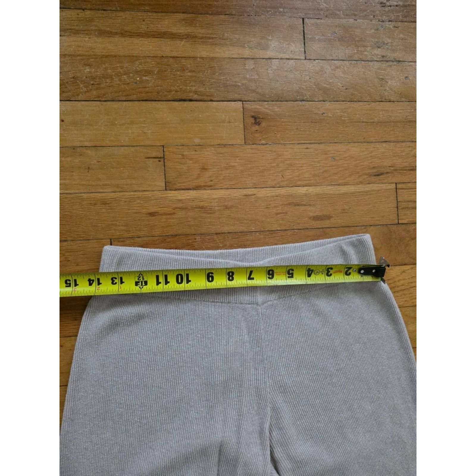 Mango MNG Wide Leg Ribbed knitted Y2K Pants Beige Small A001563 Size 32" / US 10 / IT 46 - 3 Thumbnail