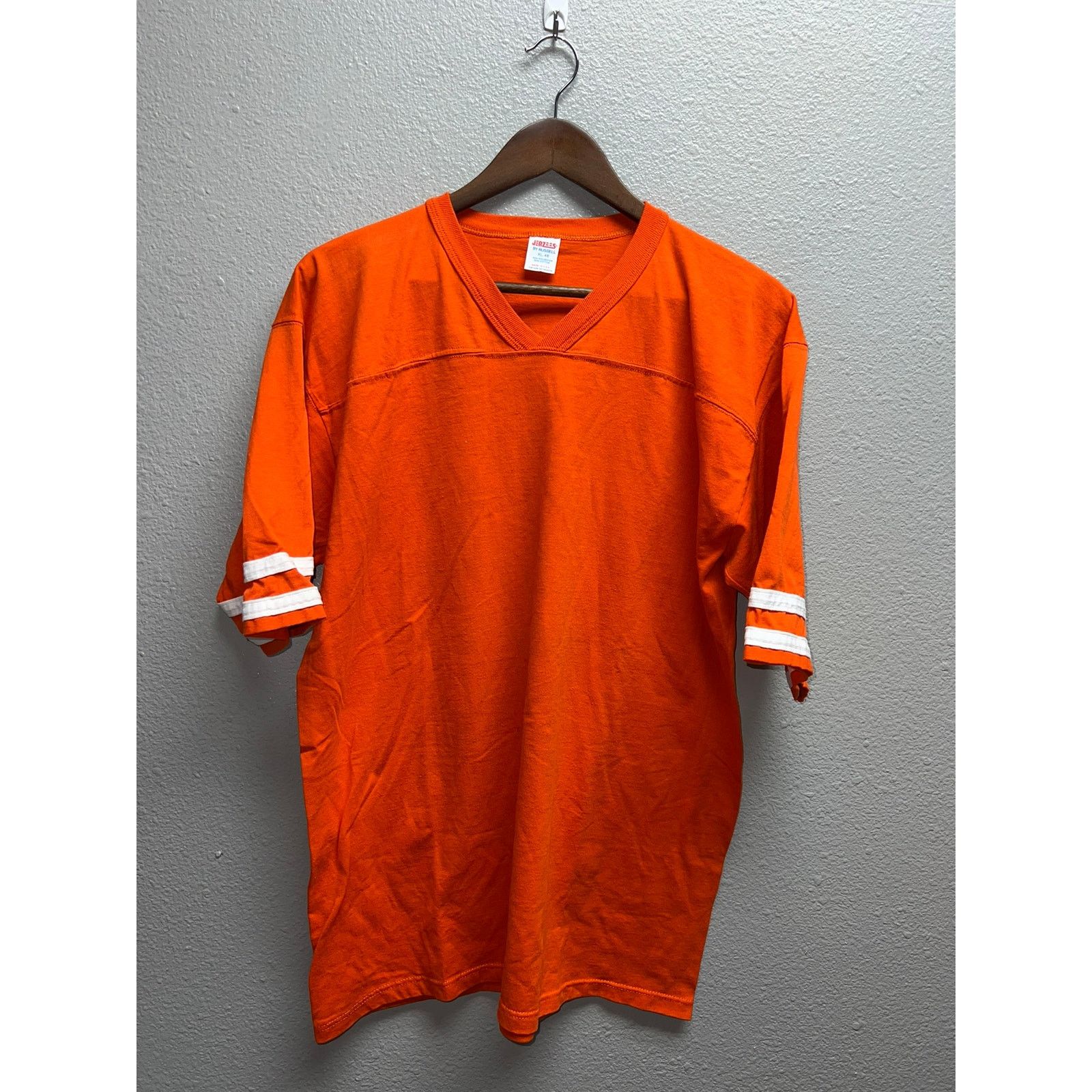 Russell Athletic Vintage Russell Athletic Blank Shirt Orange Jerzees Tee 90s Size US L / EU 52-54 / 3 - 1 Thumbnail