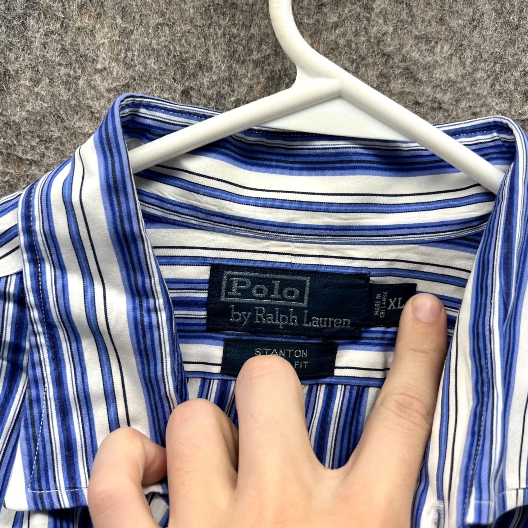 Polo Ralph Lauren VINTAGE Polo Ralph Lauren Shirt Men XL Blue Button-Down Striped Oxford Plaid Dress Casual Workwear Cardi No N/A Size US XL / EU 56 / 4 - 4 Thumbnail