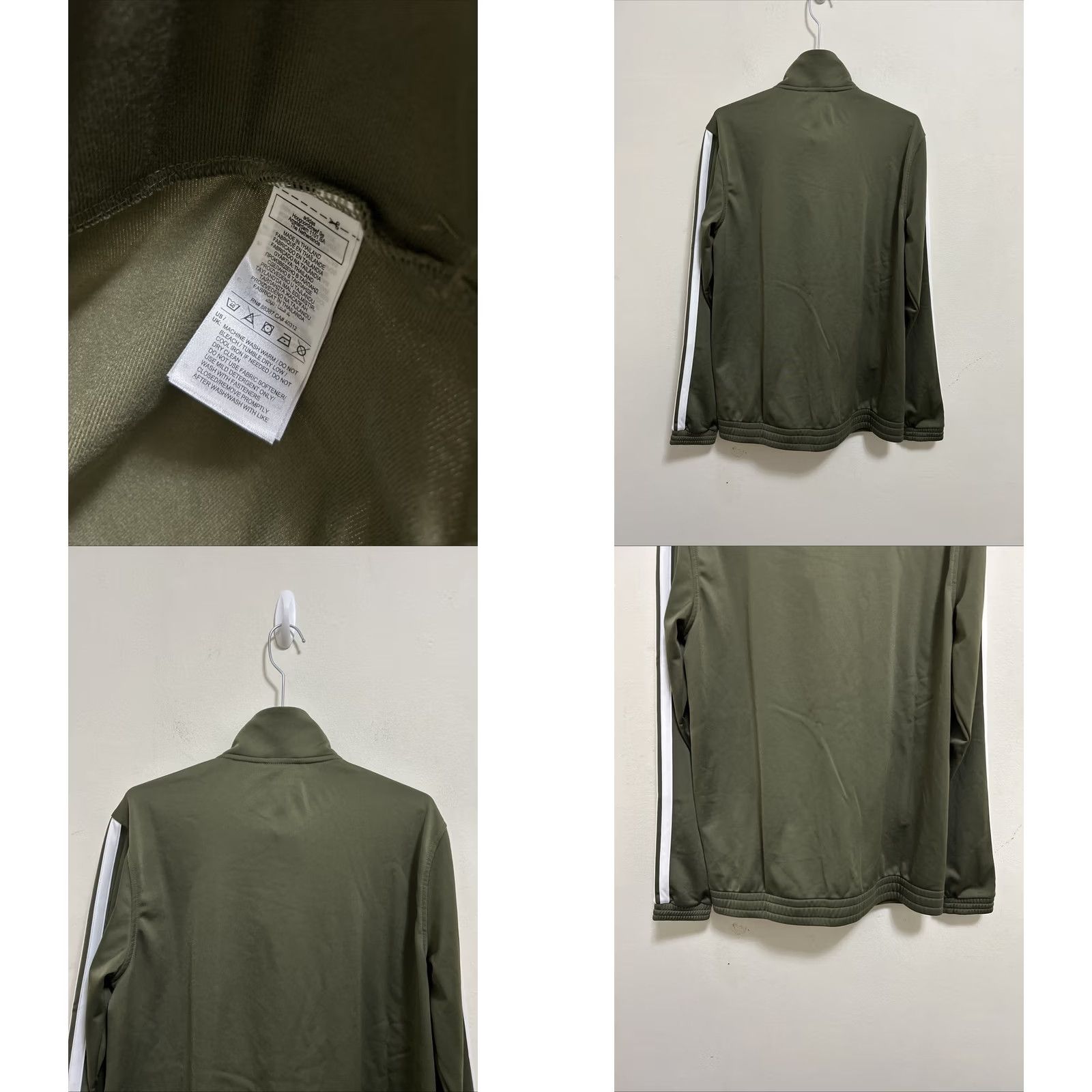 Adidas Adidas Tricot Track Jacket Womens M Olive Green White Full Zip Pockets Casual Travel Slim Fit 80s 90s Retro Sportwear Size M / US 6-8 / IT 42-44 - 8 Thumbnail