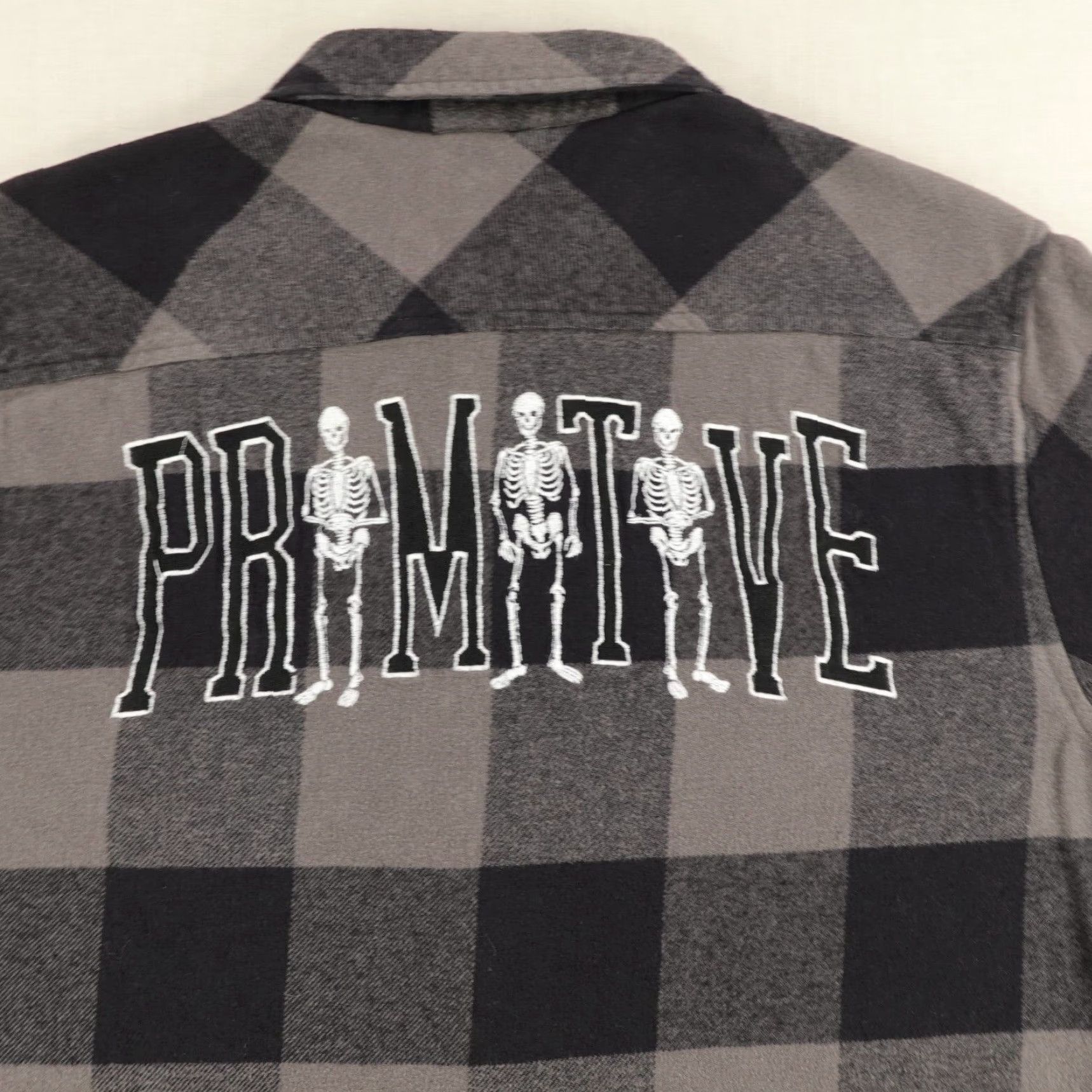 Primitive VINTAGE Primitive Apparel Plaid Flannel Shirt Mens Medium Long Sleeve Cotton Casual Skater Skull Embroidered Size US M / EU 48-50 / 2 - 7 Thumbnail