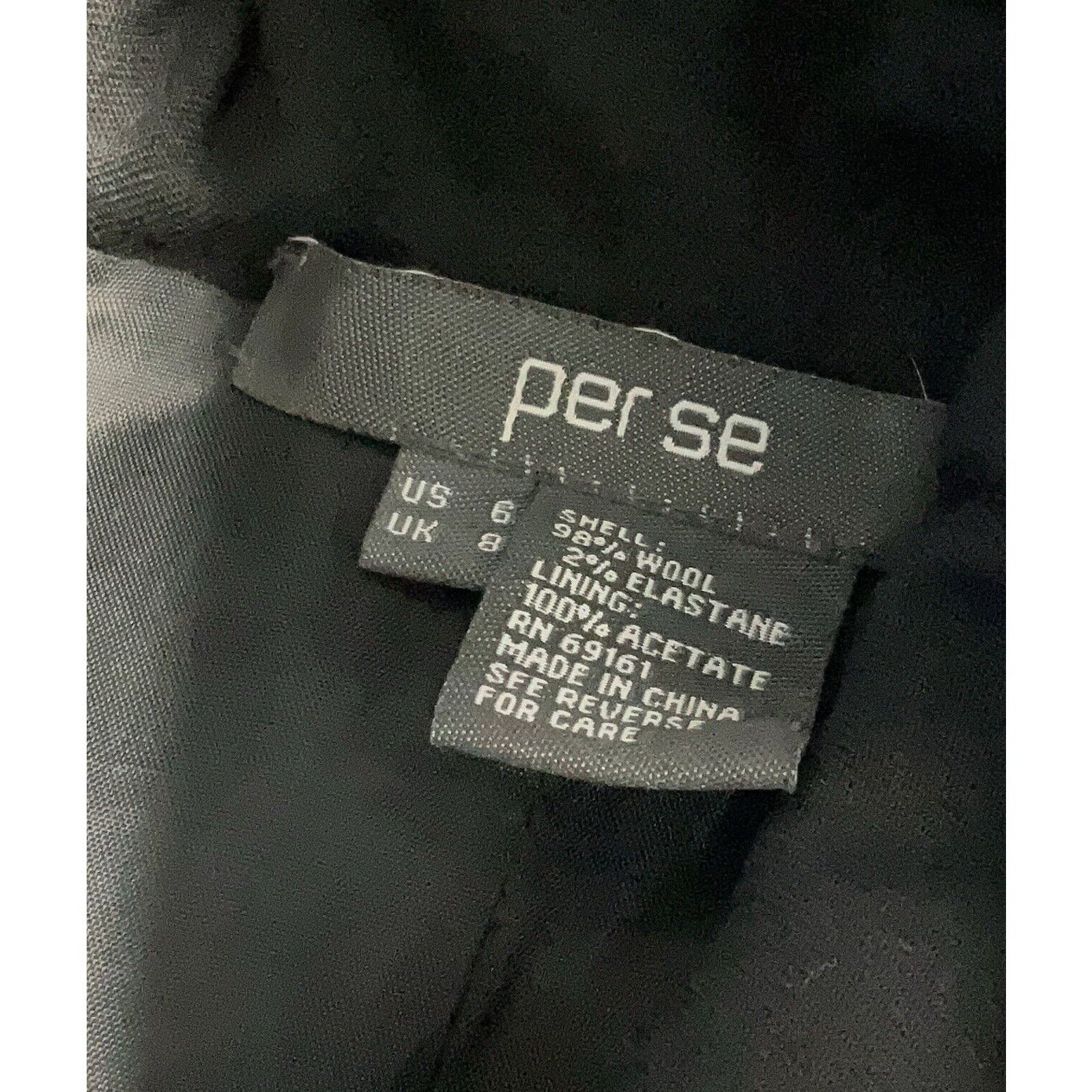 Designer Per Se Coat Black Wool Blend Gold Metal Chain Trim 6 Size M / US 6-8 / IT 42-44 - 2 Thumbnail