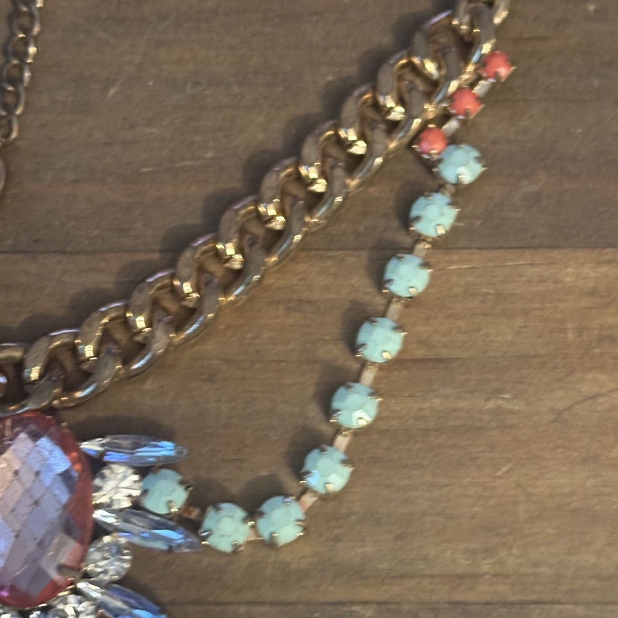 Other Etc! multicolor swag rhinestone statement necklace Size ONE SIZE - 4 Thumbnail