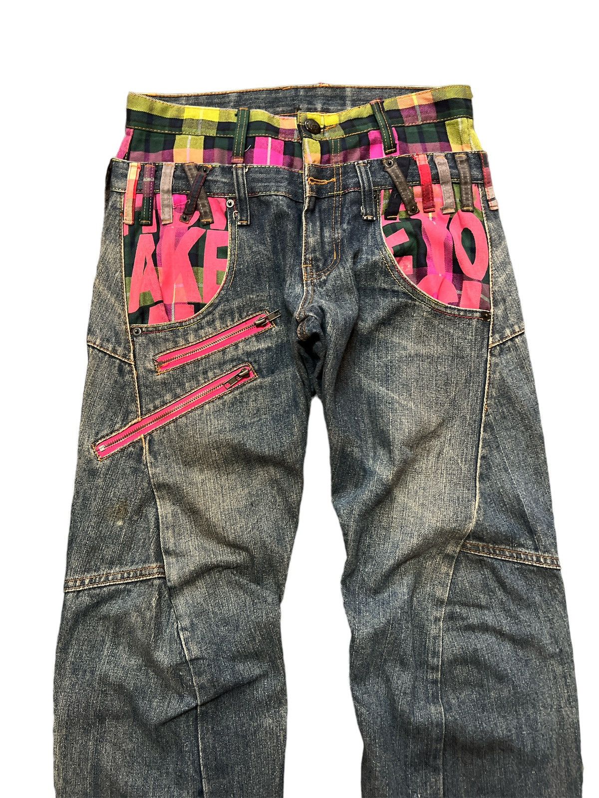 Japanese Brand × Vintage DOUBLE WAIST💥BREATHMINT TWIST DISTRESSED DENIM PANT Size US 29 - 2 Thumbnail