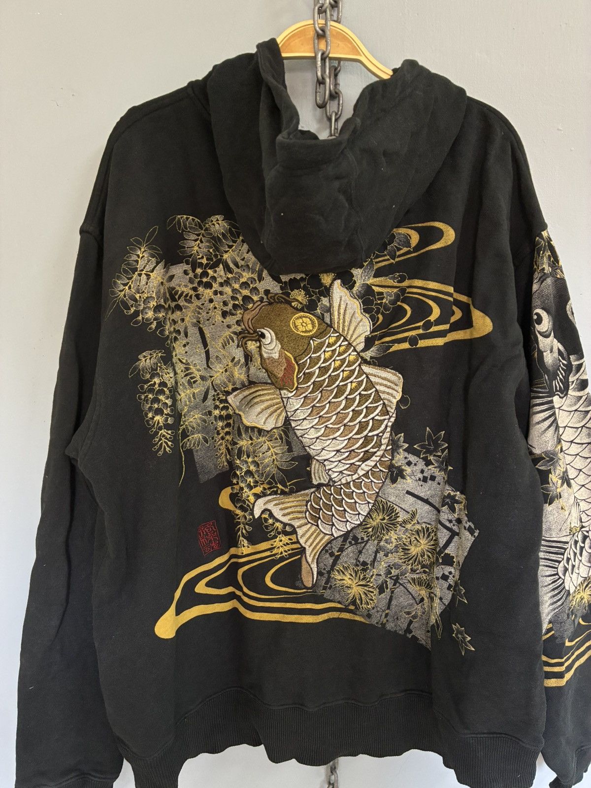 Japanese Brand Vintage Karakuri Tamashii Sulajan koi fish zip up hoodie Size US XL / EU 56 / 4 - 4 Thumbnail