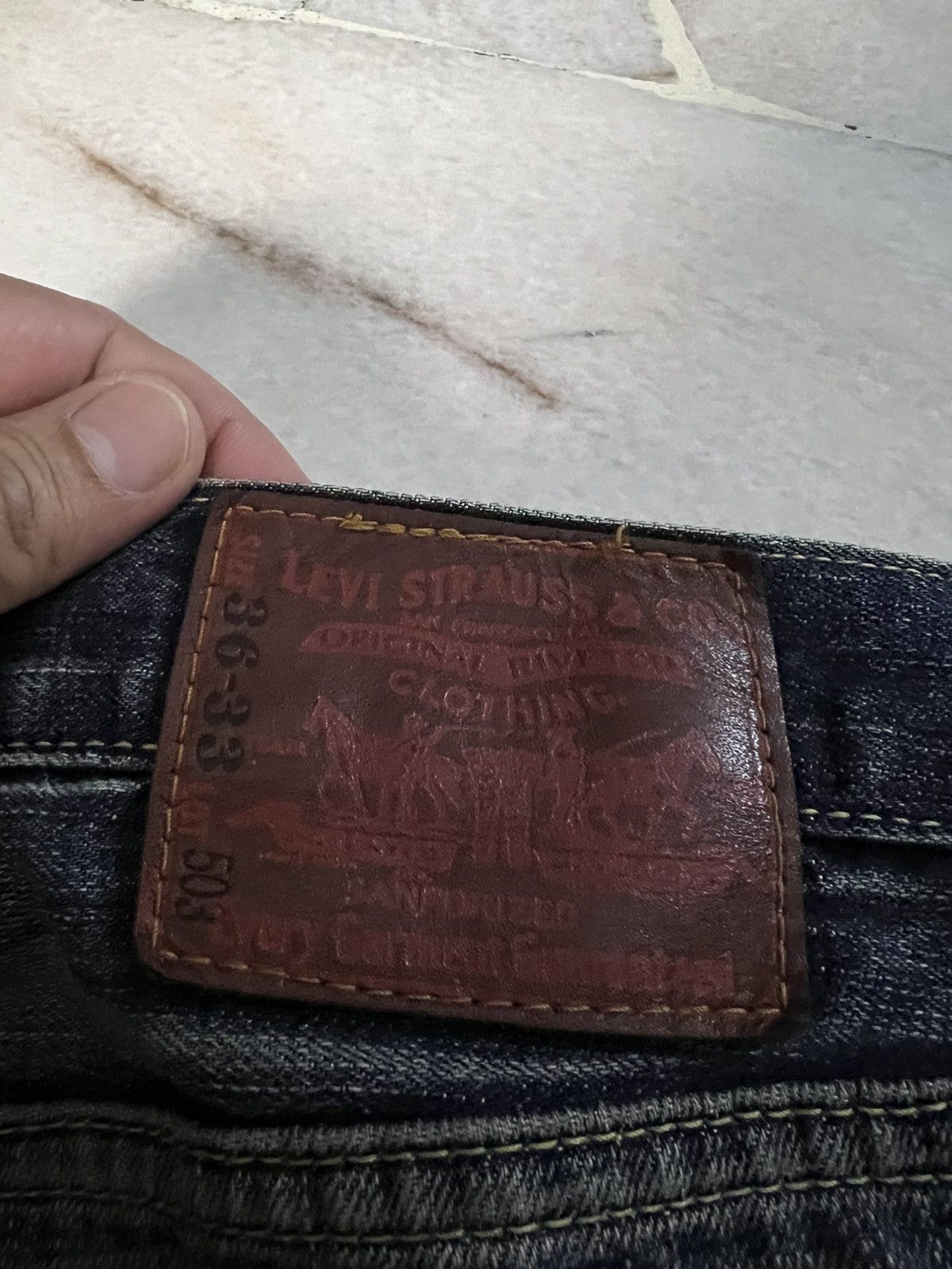 Levi's 💥BAGGY💥VINTAGE LEVIS 503 DISTRESSED MUD WASH JEANS VERY RARE Size US 35 - 20 Thumbnail