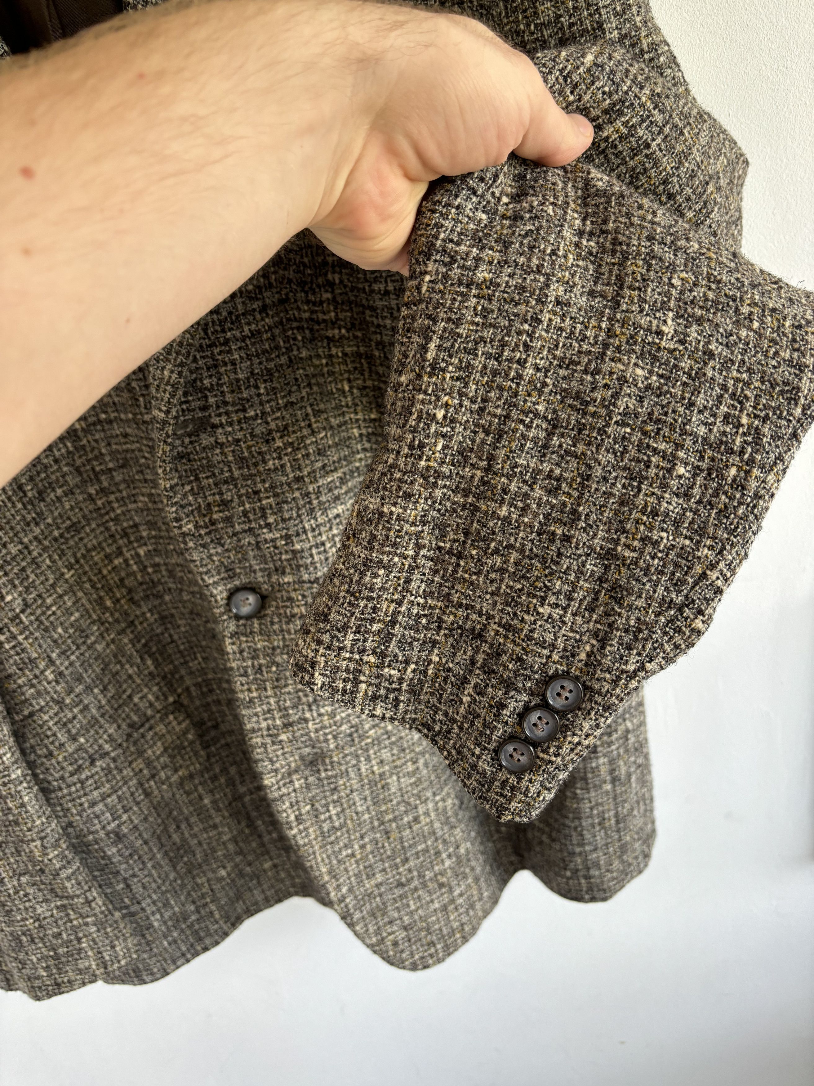 Vintage Vintage Tweed Grey Blazer Size 44R - 7 Thumbnail