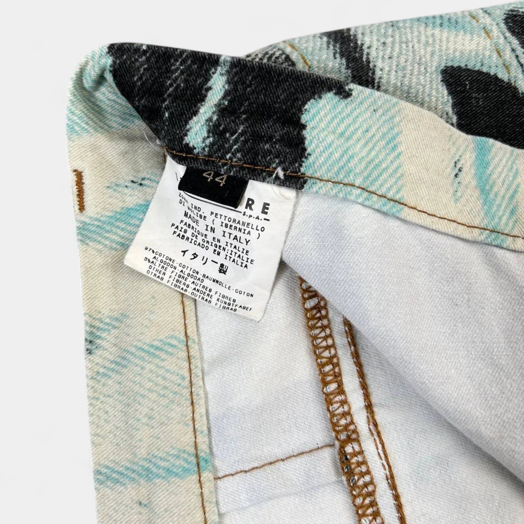 Just Cavalli Just Cavalli Denim on Denim Printed Teal Jeans Size US 29 - 7 Thumbnail