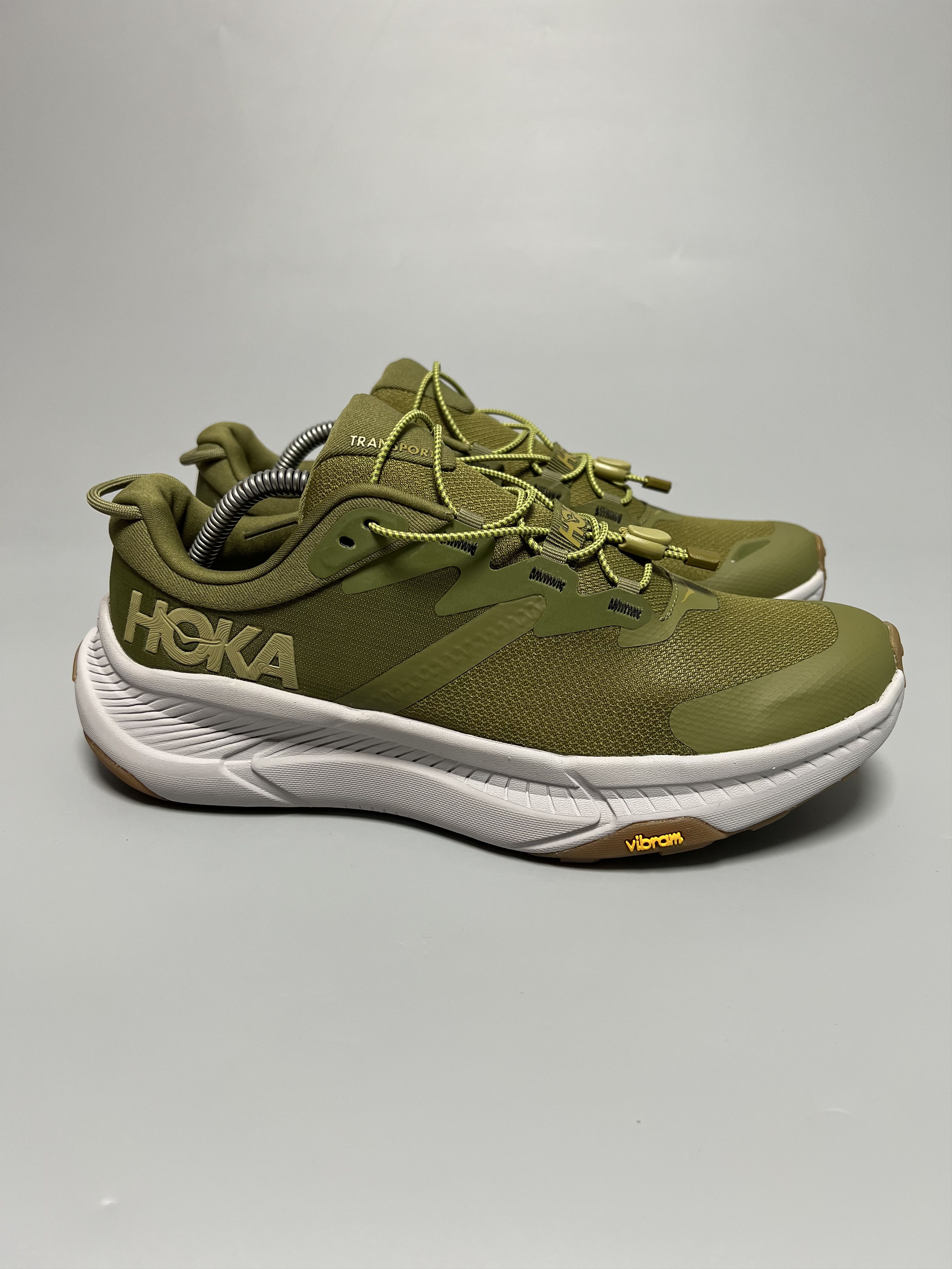 9D Hoka One One Transport Trail Running Hiking Shoes in Green, Men's
