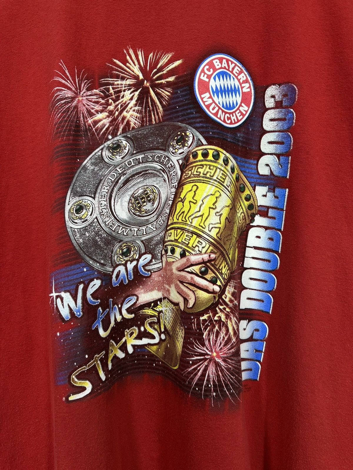 Adidas Vintage 2003 Bayern Munich Graphic Tee Jersey Size US L / EU 52-54 / 3 - 4 Thumbnail