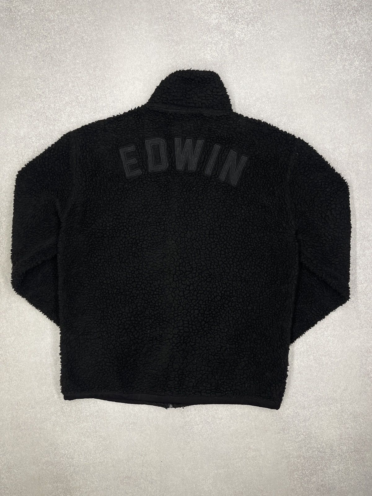 Edwin × Japanese Brand × Vintage Vintage Edwin Insulate Fleece Jacket Black Big Logo Japanese Size US M / EU 48-50 / 2 - 2 Thumbnail
