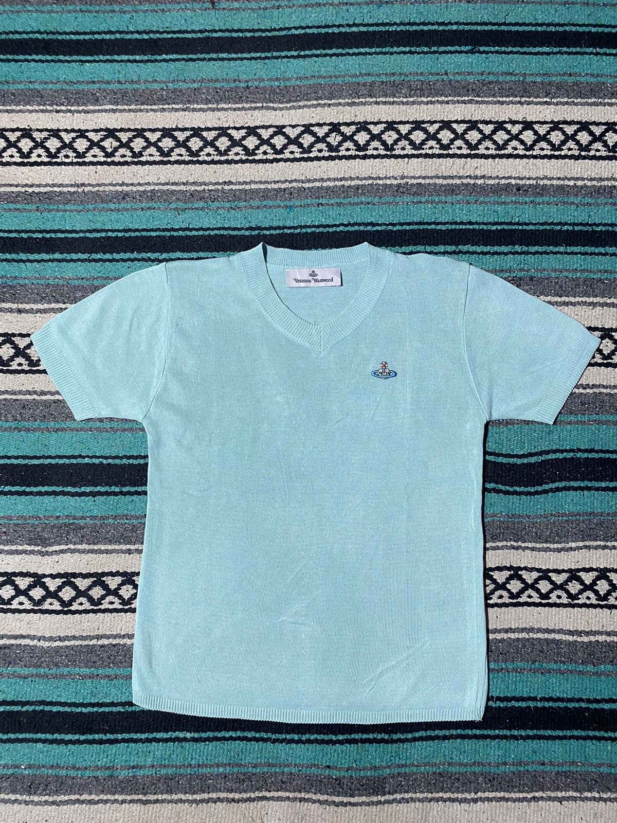 Vivienne Westwood Viviene Westwood Orb-embroidered Knitted T-shirt Size S / US 4 / IT 40 - 1 Thumbnail
