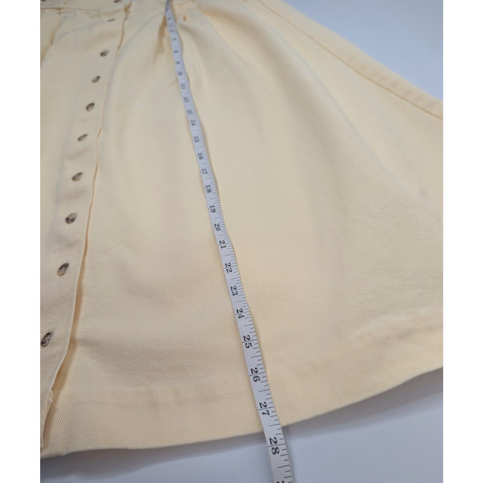 Orvis VINTAGE Orvis Skirt Size 16P Twill Button A Line Yellow Pleated USA Made Cottage Size 38" / US 16 / IT 52 - 6 Thumbnail
