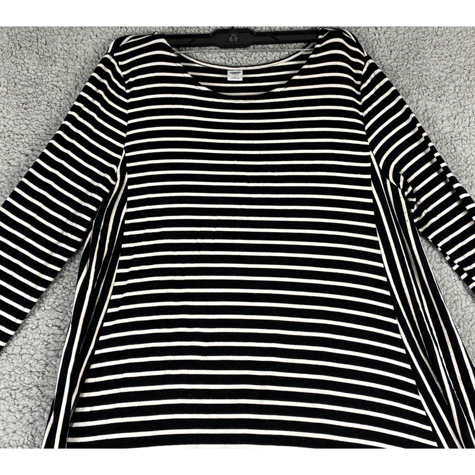 Old Navy Old Navy Dress Tunic Women Multicolor Striped Long Sleeve Medium/ 30-2 Black White Casual Shirt Womens Size M / US 6-8 / IT 42-44 - 2 Thumbnail