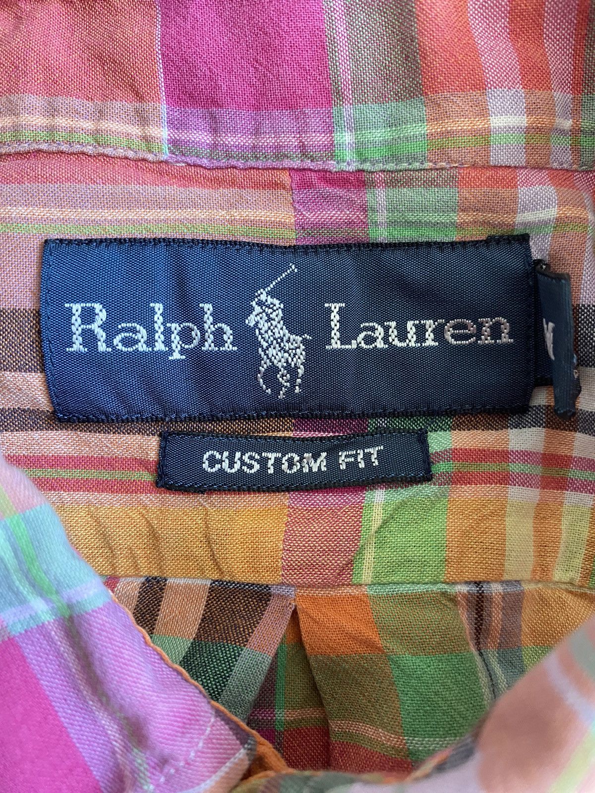 Polo Ralph Lauren Polo Ralph Lauren rainbow Check Vtg Custom Fit SS Shirt PRL Size US M / EU 48-50 / 2 - 2 Thumbnail