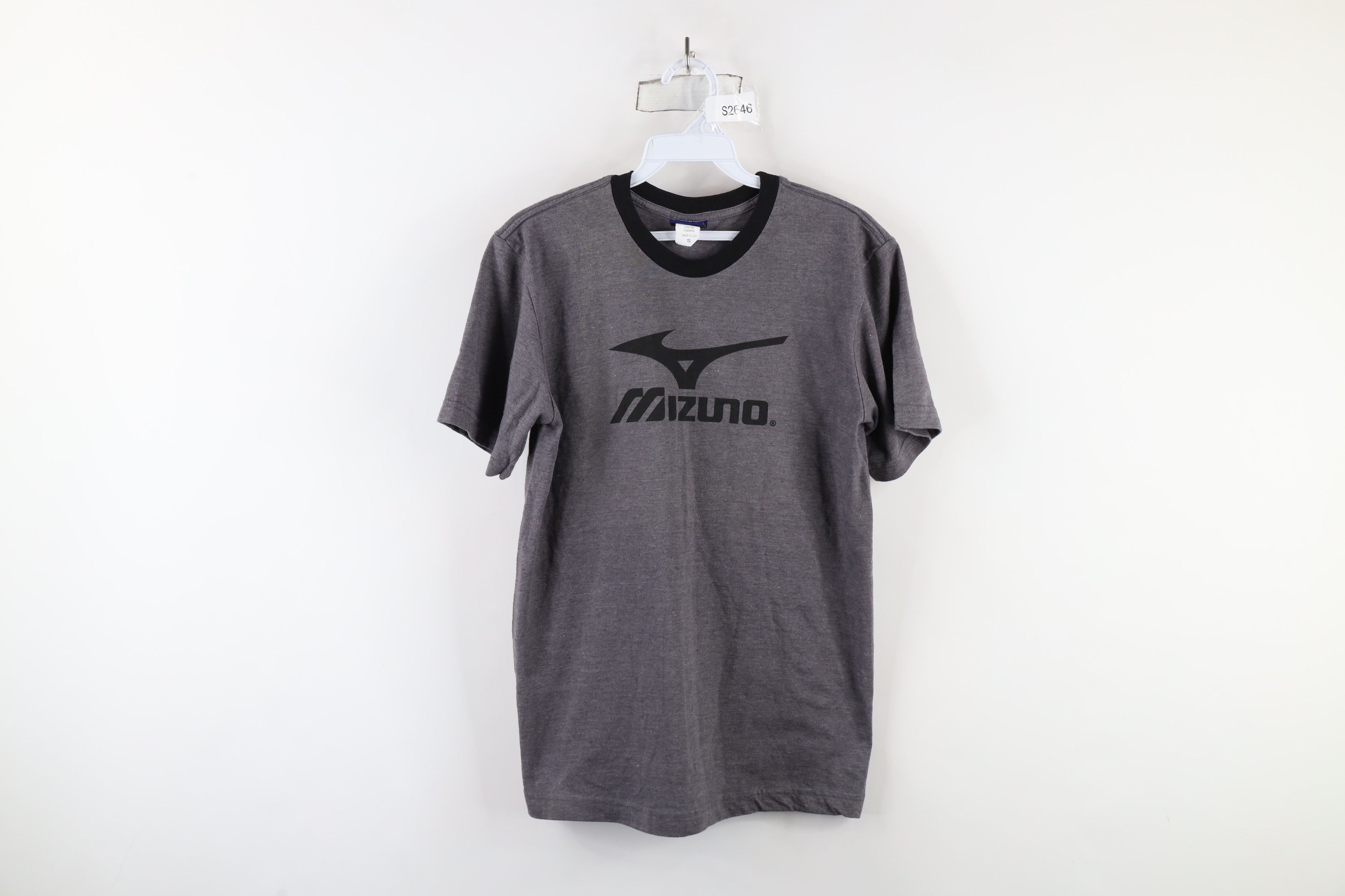 Mizuno × Vintage Vintage 90s Mizuno Big Logo Short Sleeve T-Shirt Gray USA Size US S / EU 44-46 / 1 - 1 Thumbnail