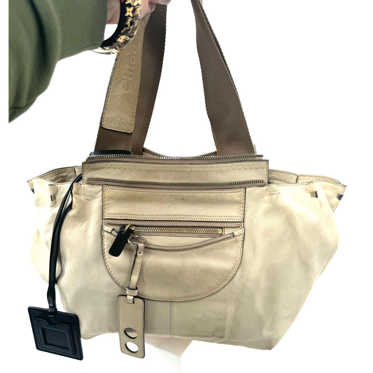 Chloe Chloe Cream Suede Leather Hobo Bag Size ONE SIZE - 1 Thumbnail