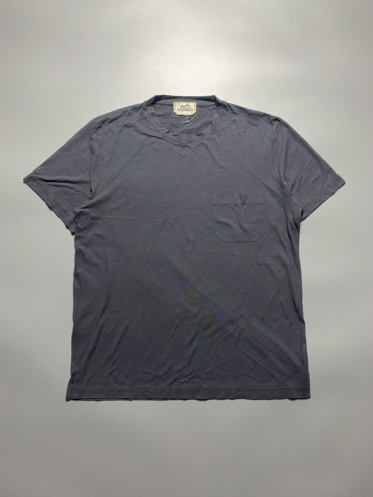 Hermes HERMES PLAIN POCKET TEE GRAY SHIRT Size US S / EU 44-46 / 1 - 1 Thumbnail