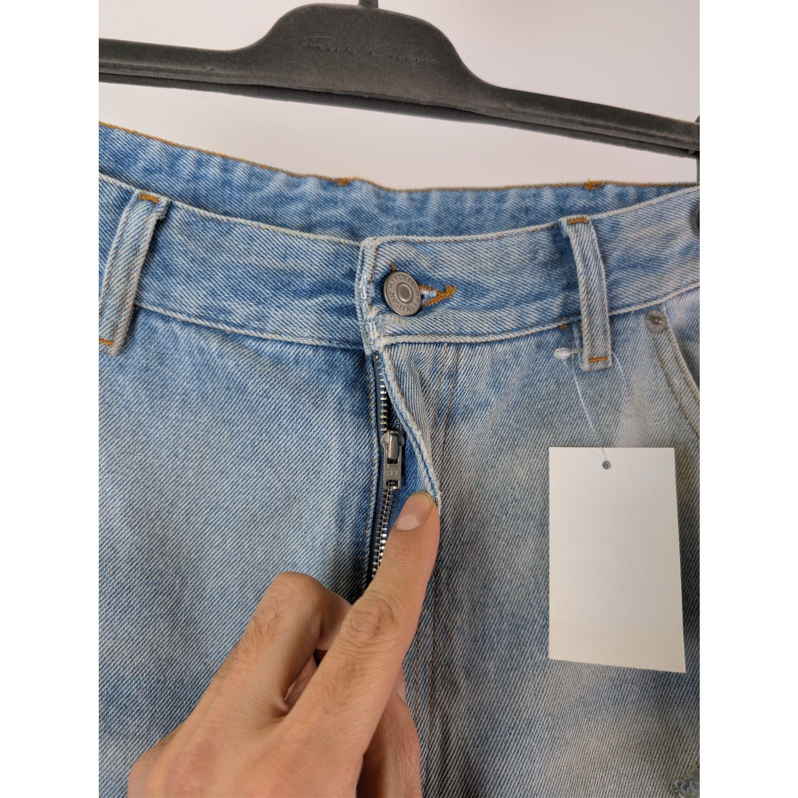 Maison Margiela o1rshd1 distressed straight-leg denim jeans blue used wash Size US 30 / EU 46 - 6 Thumbnail
