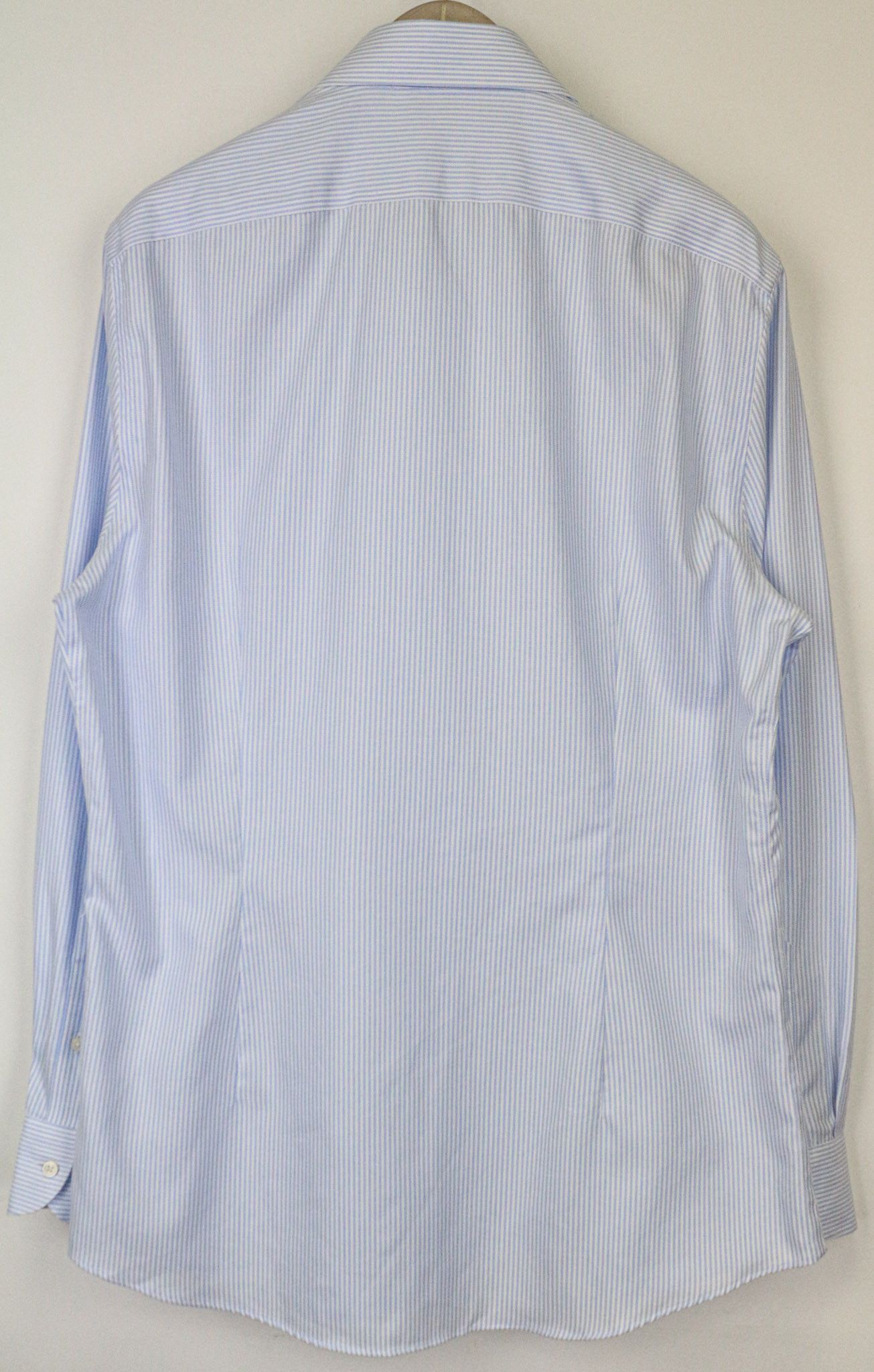 Suitsupply TRAVELLER 43/17 Extra Slim Blue Cotton Shirt 77612 Size 44R - 2 Thumbnail