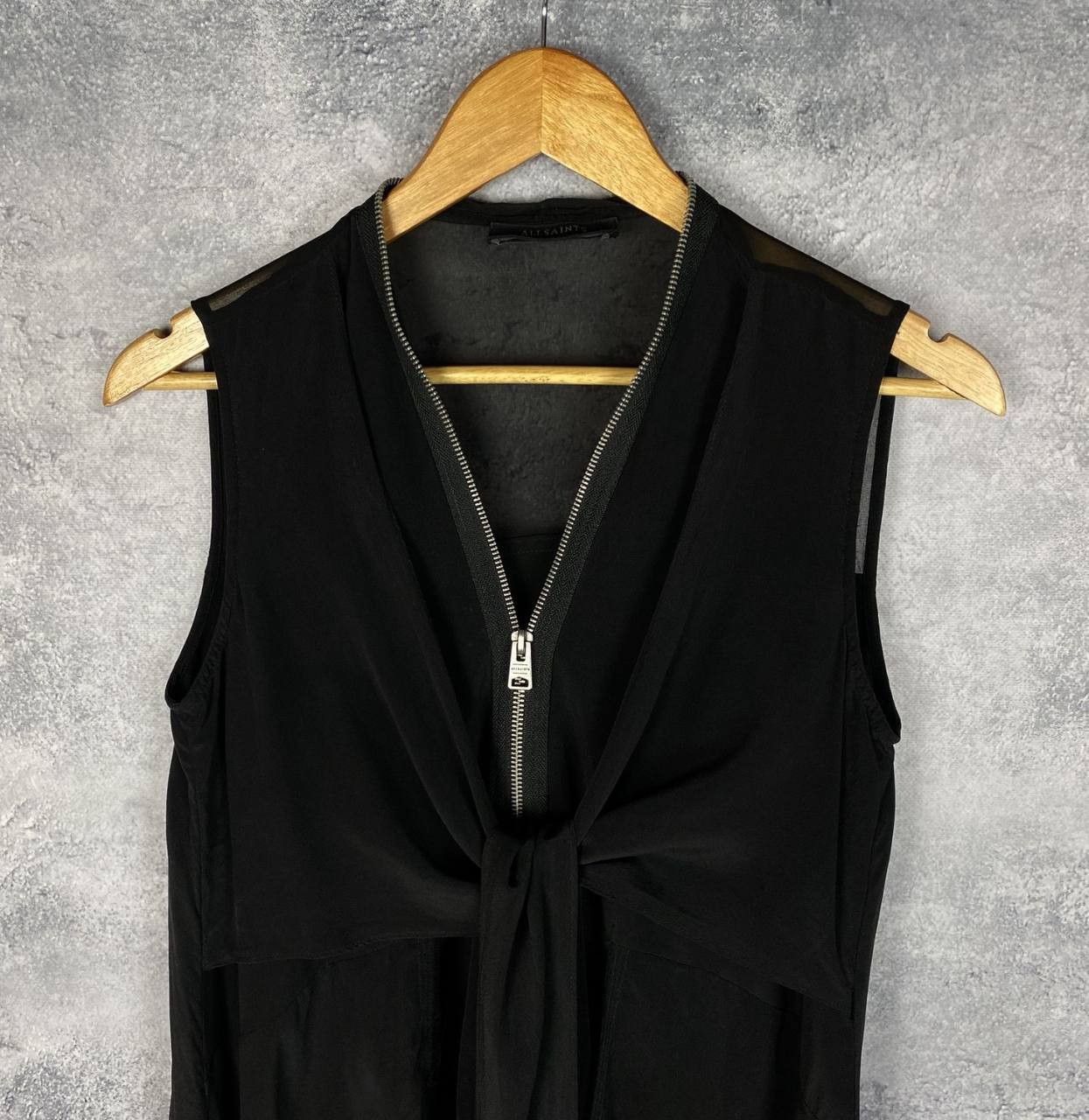 Allsaints Allsaints Dress Women's Size S Silk Black Sleeveless Size S / US 4 / IT 40 - 2 Thumbnail