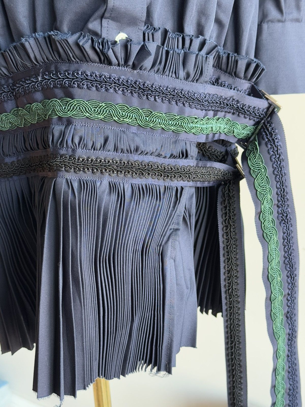 Japanese Brand × Sacai Sacai fall 15 drop waist pleated belted embellished dress 1 Size S / US 4 / IT 40 - 8 Thumbnail