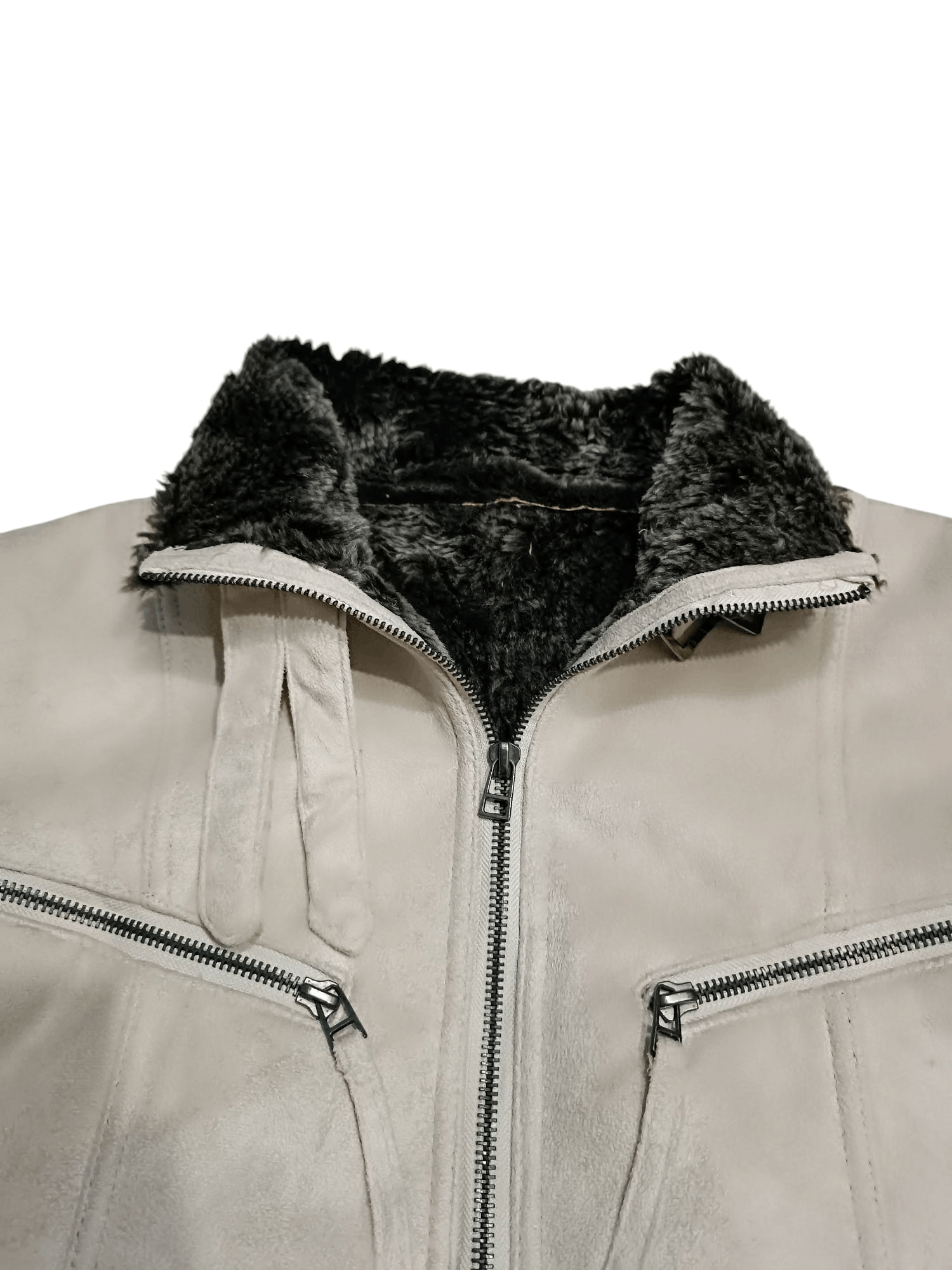Japanese Brand Japanese Brand Faux Fur Leather Jacket Beige Size US M / EU 48-50 / 2 - 2 Thumbnail