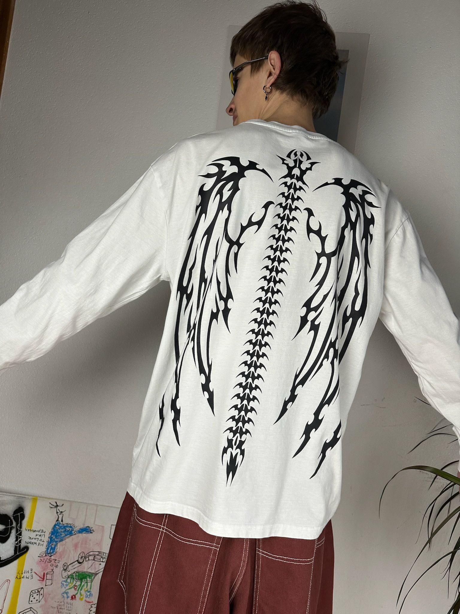 Tribal Streetwear Rare Vintage 00s Tribal Long Sleeve Tatoo Rave Rock Metal Size US L / EU 52-54 / 3 - 4 Thumbnail