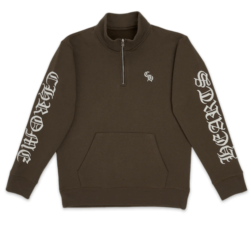 image of Chrome Hearts Slo Ride Half Zip Brown, Men's (Size Large)