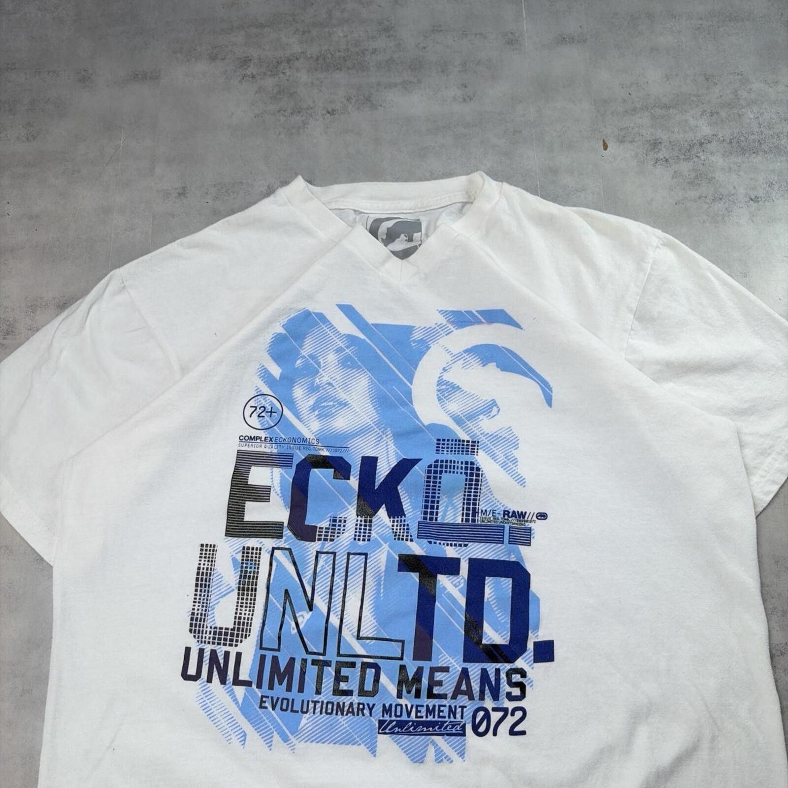Ecko Unltd. Y2K White Ecko Unltd Grunge Skater T-Shirt Size US XL / EU 56 / 4 - 3 Thumbnail