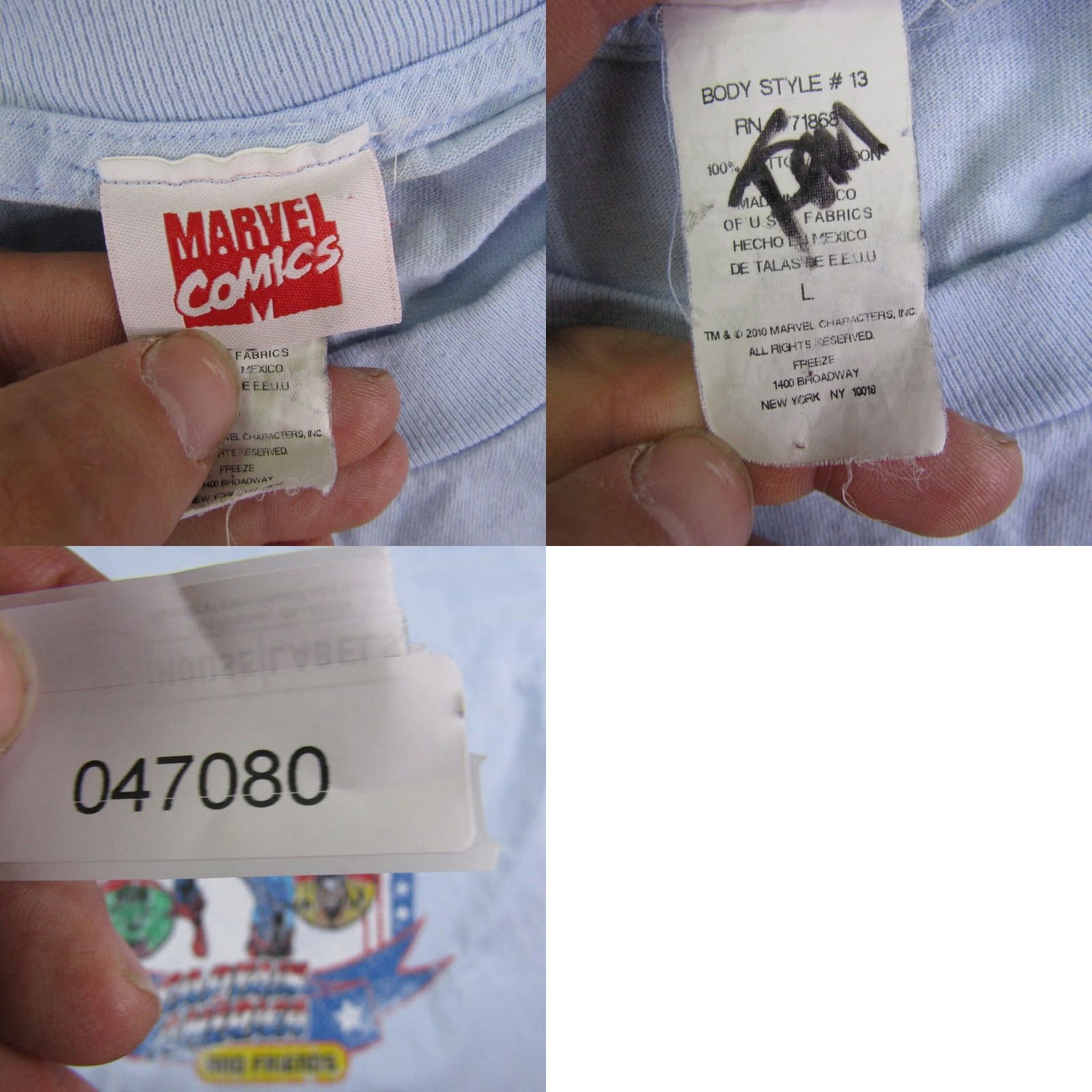 Vintage VINTAGE Marvel T-Shirt Mens Large Graphic Print Blue Captain America Super Hero Comic Movie 90s Size US L / EU 52-54 / 3 - 8 Thumbnail