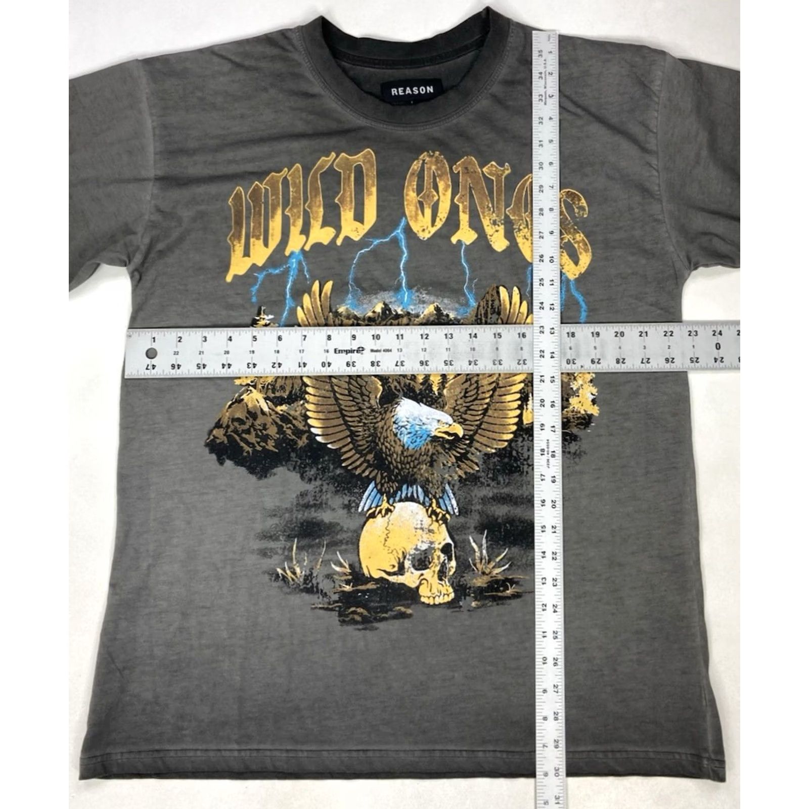 Reason Reason Eagle Skull Graphic T-shirt Men Large Gray Black Short Sleeve Size US L / EU 52-54 / 3 - 5 Thumbnail