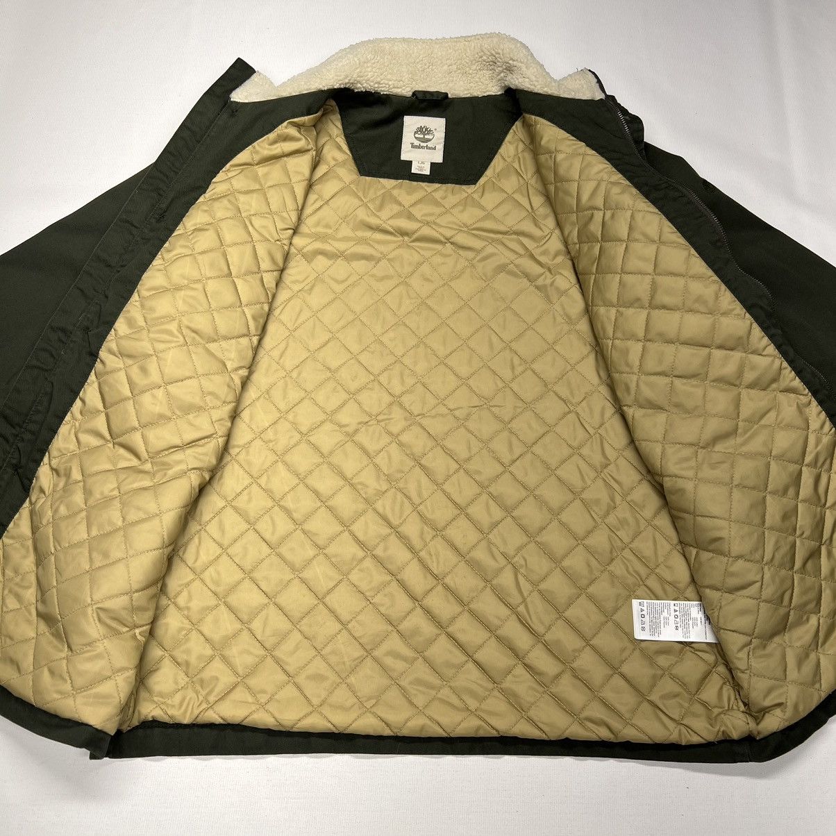Timberland Timberland Jacket Green Cargo Quilted Lined Pocket Button Size US L / EU 52-54 / 3 - 8 Thumbnail