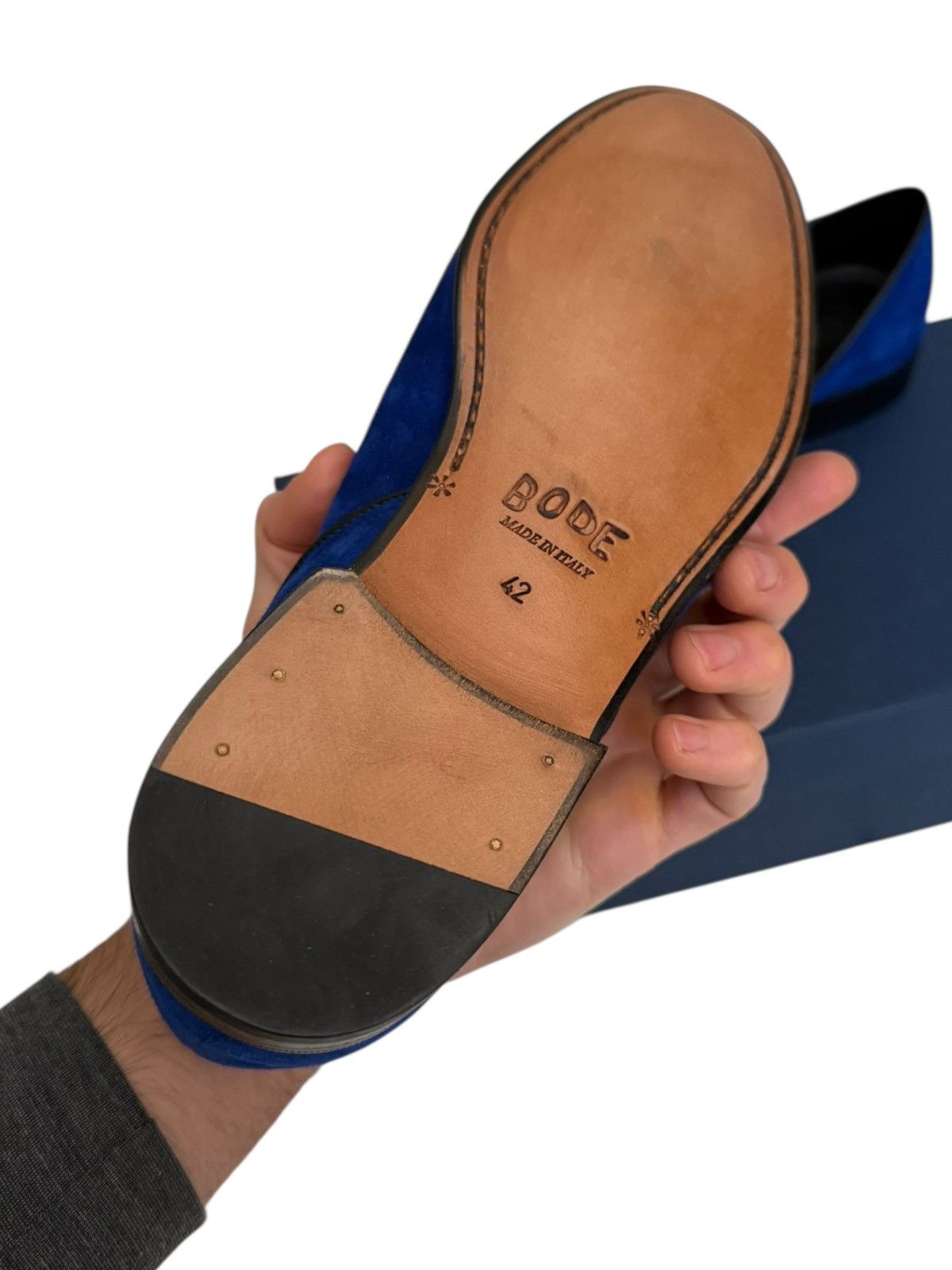 Bode Luxor Blue Suede Slip On Ballet Flat Heel Shoe Size US 9 / EU 42 - 10 Thumbnail