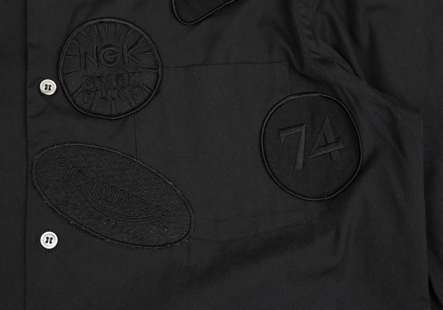 Junya Watanabe Black Patch Design Long Sleeve Shirt Size L Size US L / EU 52-54 / 3 - 6 Thumbnail