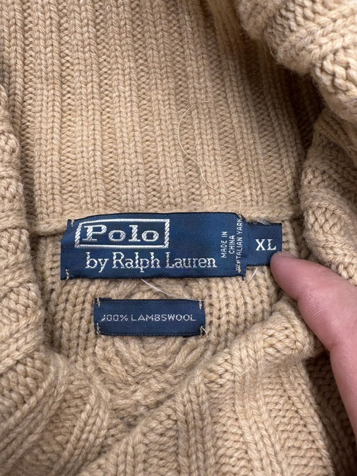 Polo Ralph Lauren Polo Ralph Lauren Cable Knit Sweater Mens XL Lambswool New Size US XL / EU 56 / 4 - 4 Thumbnail
