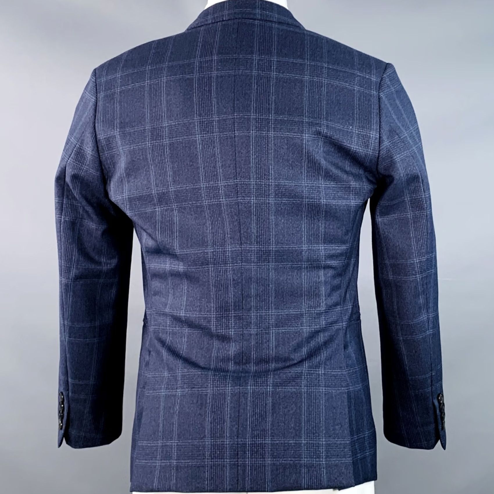 Brooklyn Tailors BROOKLYN TAILORS Sport Coat Size 38 Regular Blue Plaid Wool Notch Lapel Size US XXS / EU 40 - 4 Thumbnail