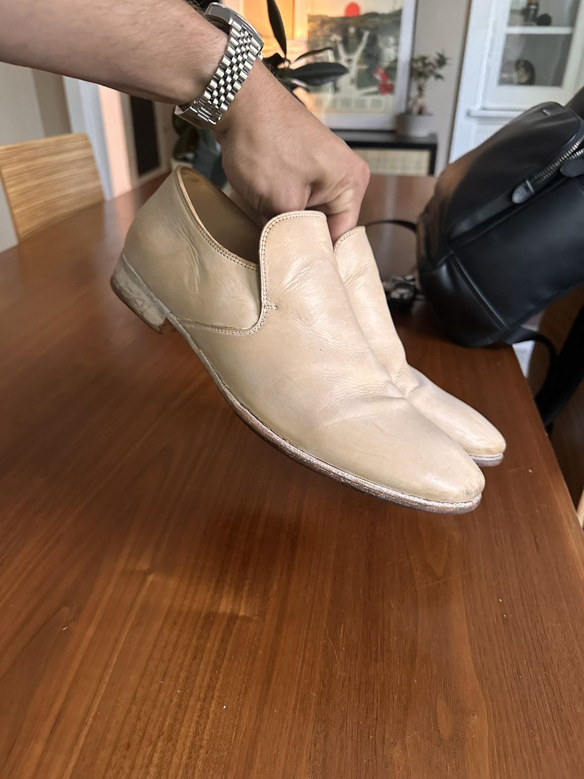 Maison Martin Margiela × H＆M Used MAISON MARTIN MARGIELA H&M Black Leather Moto Jacket