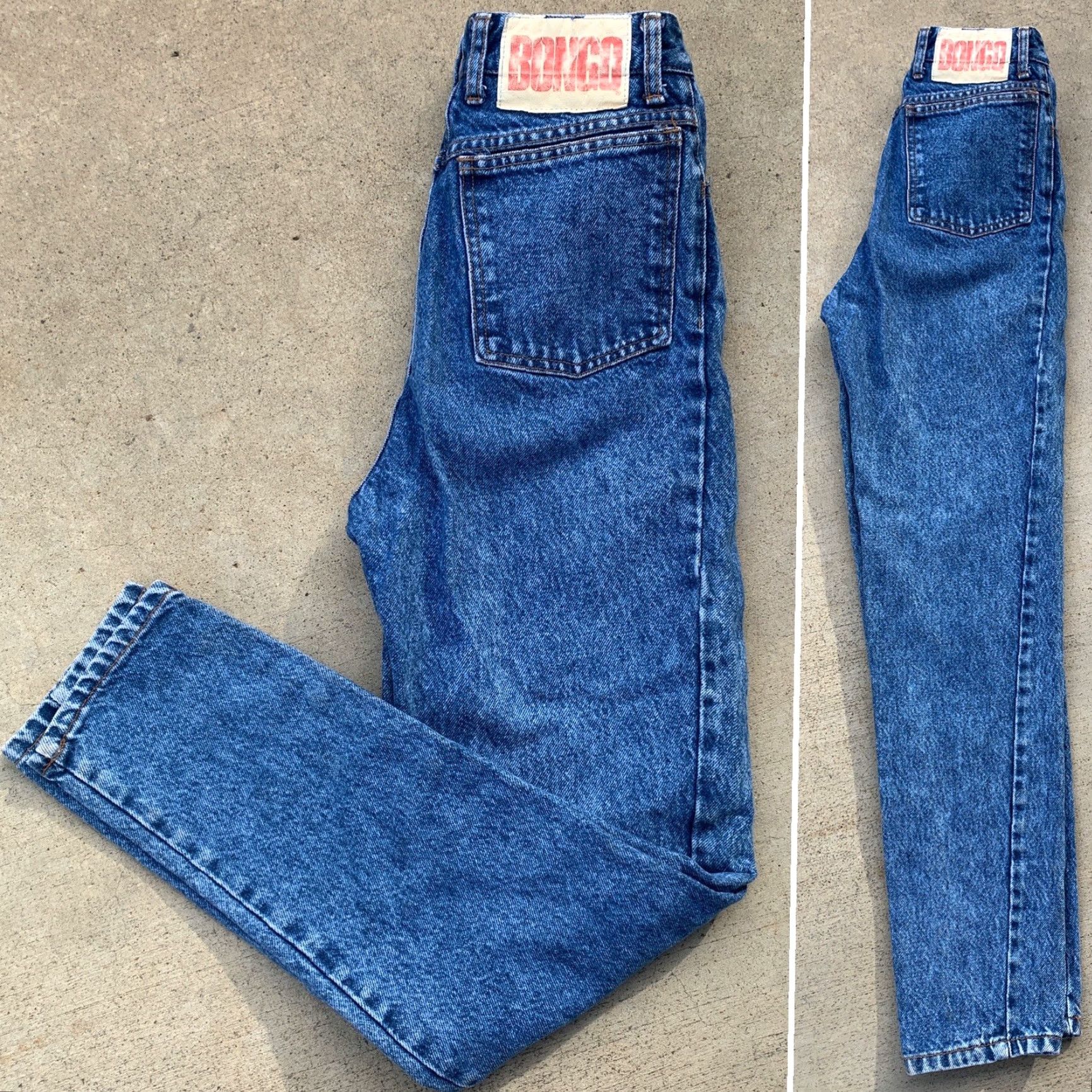 Vintage VINTAGE Bongo Jeans Exposed Button Fly Acid Wash Stone Wash 7 26” Waist 1980s 1990s Denim Mens/Unisex Skinny? (Cannot determine gender from title) Size 28" / US 6 / IT 42 - 2 Thumbnail