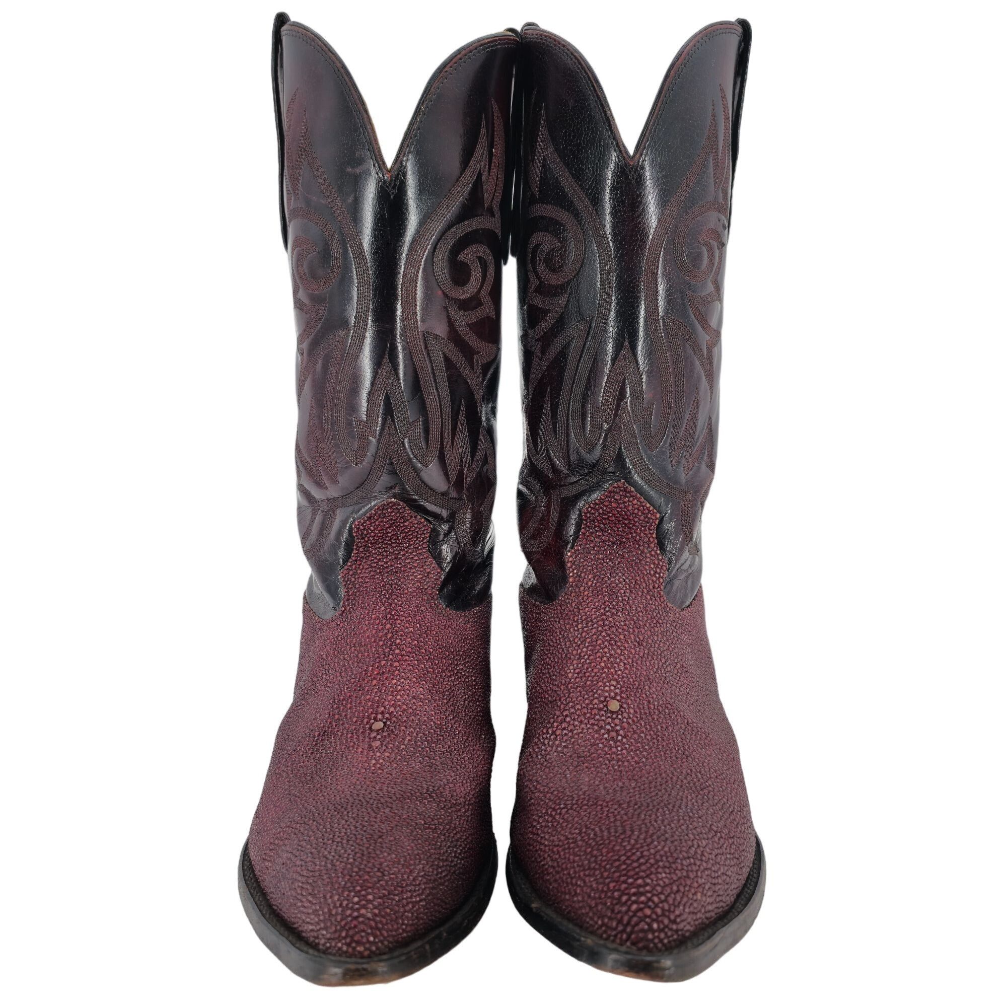 Nocona Nocona Stingray Red Mens Size 11.5D Maroon Burgundy Leather Size US 11.5 / EU 44-45 - 7 Thumbnail