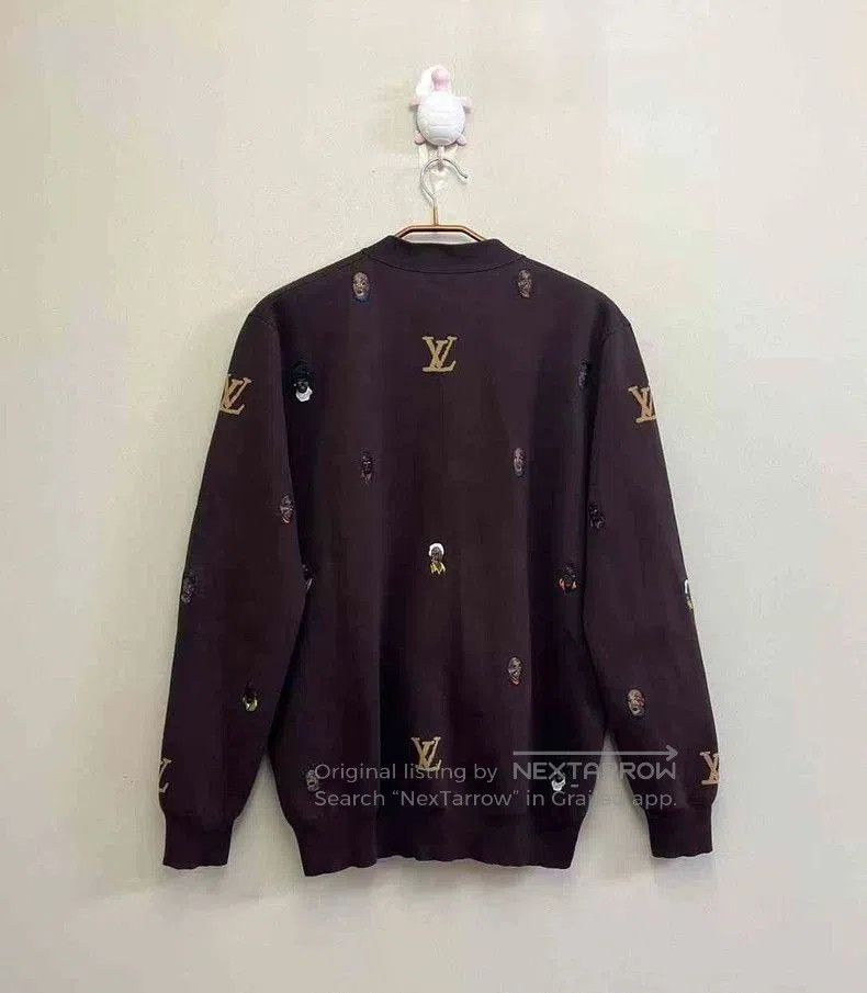 Louis Vuitton LOUIS VUITTON LV x Pharrell Brown Embroidered Logo Cardigan Size US XL / EU 56 / 4 - 4 Thumbnail
