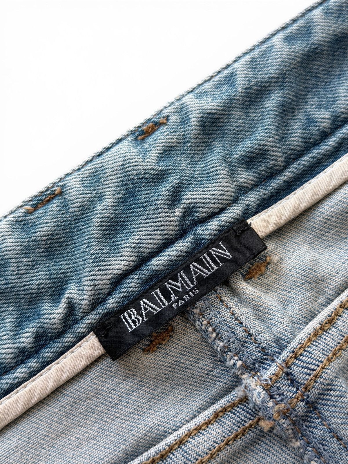 Balmain 2000s Balmain Washed Biker Jeans Size 25" / US 0 / IT 36 - 8 Thumbnail