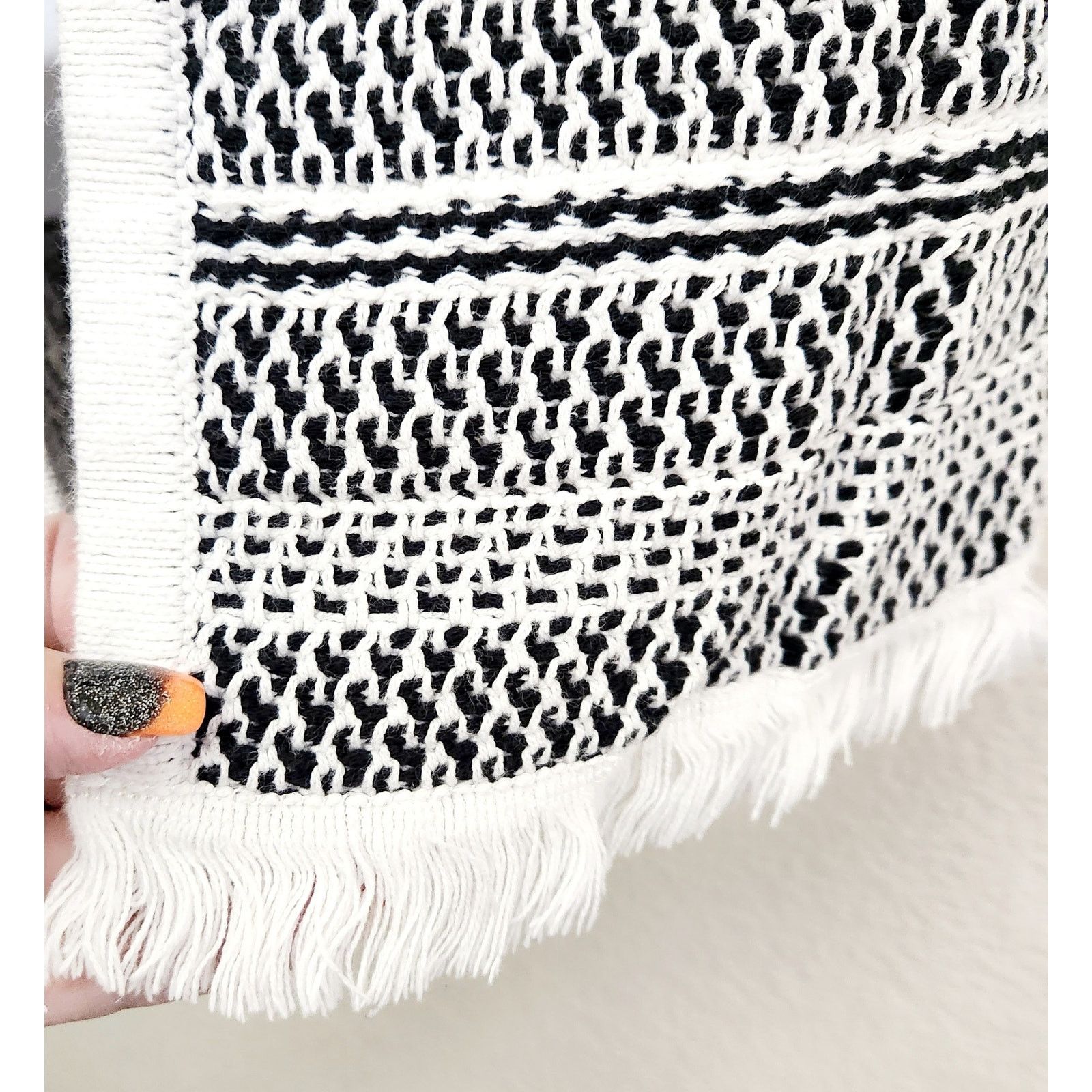 Other Kasper Black White Stripe Knit Open Front Cardigan Sweater M Size M / US 6-8 / IT 42-44 - 2 Thumbnail